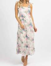 FLORAL EMBROIDERED TIE STRAP MIDI DRESS - £31.46 GBP