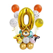 Jungle party balloon number golden for kids Birthday party safari party decorati - £15.99 GBP