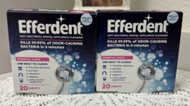 2 Efferdent Anti Bacterial Denture Cleaner Essential Clean 20 ct Tablets - $149.85 MXN