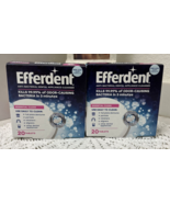 2 Efferdent Anti Bacterial Denture Cleaner Essential Clean 20 ct Tablets - $150.40 MXN