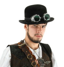 SteamPunk and Cosplay Victorian Black Bowler Distressed Suede Top Hat NEW UNWORN - £13.02 GBP