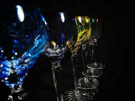 Faberge  Lausanne Crystal  Goblets 8.5" Tall in original  case NIB image 6