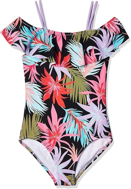 KANU SURF Girls One Piece Tropical Flowers on Blk Swimsuit Size 2T Kids ... - $3.65