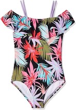 KANU SURF Girls One Piece Tropical Flowers on Blk Swimsuit Size 2T Kids ... - $3.65