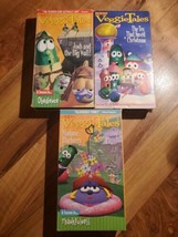 VeggieTales VHS Lot Of 3 Christmas Blueberry Big Wall Big Idea 1 Green Tape - £13.30 GBP