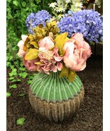 Ceramic Southwestern Contemporary Golden Barrel Cactus Floral Vase Decor... - £20.82 GBP