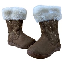 Canyon River Blues Gayle Chestnut Gold Suede Boots Fur Trim Lined Girls Size 5 - £11.86 GBP