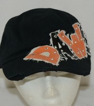 Unbranded Decorative Womans Hat Black Orange Dawgs Lettering Cadet Style image 1