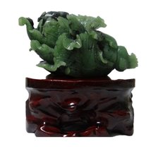 6.3&quot; China Certified Nature Hetian Nephrite Jade Wealth Chinese Cabbage Hand Car - £461.20 GBP