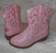 Cowboy Boots Blush Pink Sparkle Glitter Youth Size US 3 = Women US 5 By ... - $18.80