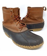 L.L. Bean Men&#39;s Brown Made in USA Lace-up Rubber Duck Rain Boots - Men&#39;s... - $39.95