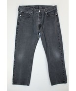 Levis 505 Mens 36x29 Regular Straight Fit Denim Black Colored Jeans - $23.36