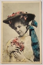 Beautiful Victorian Lady Glitter Decorated Postcard M28 - £6.34 GBP