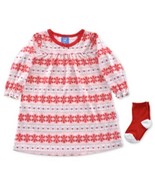 Max an Olivia Baby Girls 2-Pc. Fair Isle-Print Nightgown Sock Set - $330.68 MXN