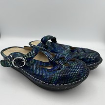 Alegria &#39;Freesia&#39; Iridescent Blue Leather Clog Mules Women&#39;s Sz 39 - 9 US - $1,023.10 MXN