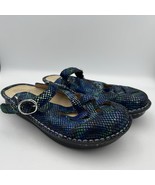 Alegria &#39;Freesia&#39; Iridescent Blue Leather Clog Mules Women&#39;s Sz 39 - 9 US - €47,06 EUR