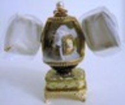 Russian Faberge Egg Replica Gray Glass egg Plays Music DVB-51-2a-01-21 - $3,589.47 MXN
