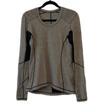 Lululemon Star Runner Long Sleeve in Tonka Stripe Cashew  Heathered Black Size 8 - £23.10 GBP