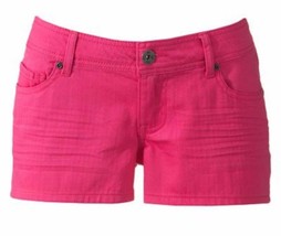 SO Juniors Beet Root Red Pink Colored Low Rise Shortie Shorts - £11.14 GBP