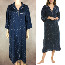 DKNY Satin Robe Maxi Sleep Shirt Star Print Size Medium - £16.41 GBP