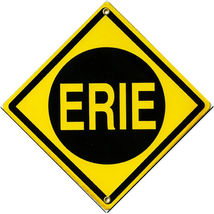Erie Railway Railroad R&amp;R Transportation Porcelain Metal Sign - $59.95