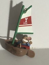Vintage Mouse In A Sailboat 1990 Ornament Christmas Decoration XM1 - £6.32 GBP