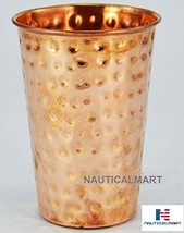 Stylist Hummer Touched Ayurveda Pure Copper Glass Cup for Drinking Water / Lassi - £19.78 GBP