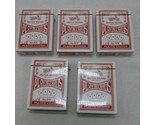Lot Of (5) Sealed Red Motor Brand Plastic Coated Playing Cards No 976 - $24.05