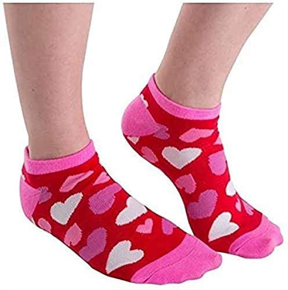 Amscan Hearts Valentines Fabric Ankle Socks, One Size, Multicolor Item image 3