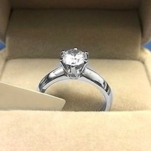 1 Ct Lc Moissanite Engagement Bridal Ring 14K White Gold Plated Women&#39;s Ring - £50.61 GBP