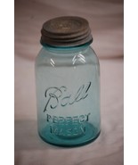 Old Vintage 1 Qt. Blue Ball Perfect Mason Glass Canning Jar w Zinc Lid M... - £17.11 GBP