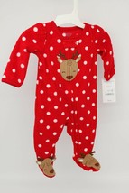 Carter’s Baby One Piece Zip Up Deer Footed Jumper.  NWT.  Red, White and... - $10.88