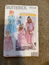 Vtg Butterick Pattern 3038 Girl&#39;s Dress Easter Flower Girl Ruffles Sz 4-6 Uncut - £9.76 GBP