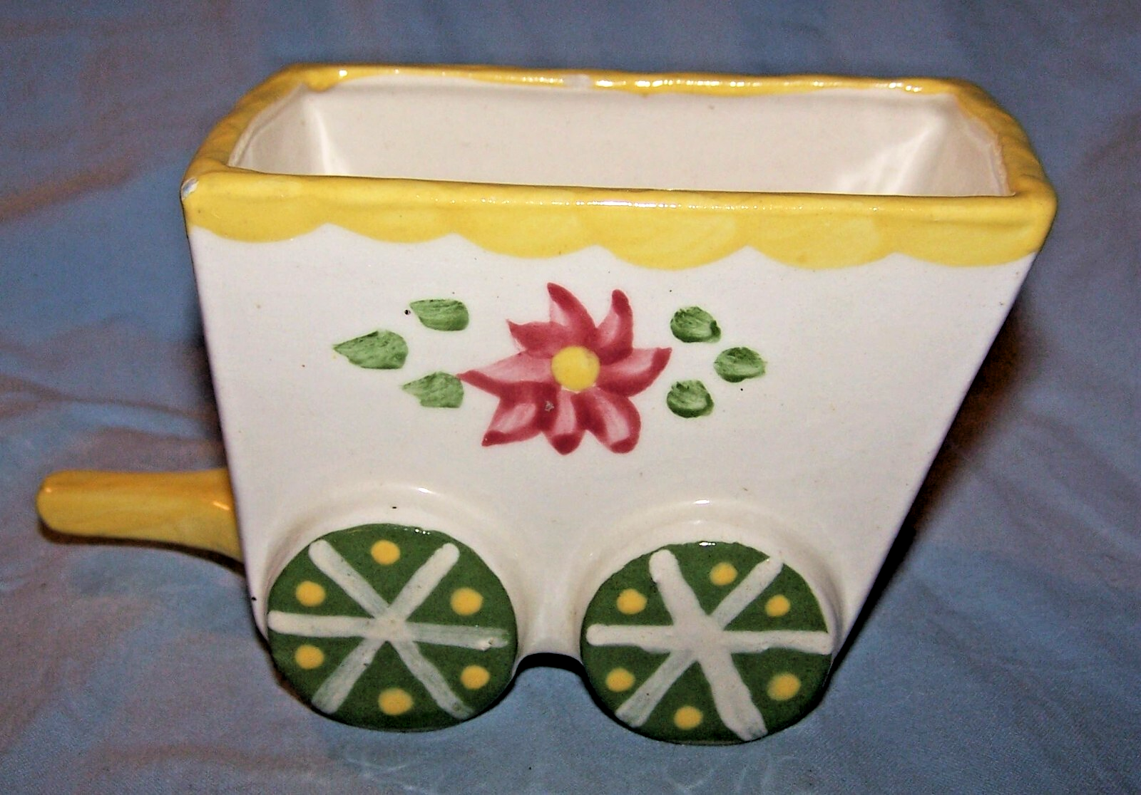 Vintage L &amp; F Hollywood Ceramic Colorful Wagon-3 inches tall - $14.50