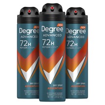 Degree Men Advanced Antiperspirant Deodorant Dry Spray Adventure 72-Hour Sweat a - $40.99