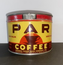 Antique Par Coffee Tin General Foods -- 1940&#39;s - £27.40 GBP