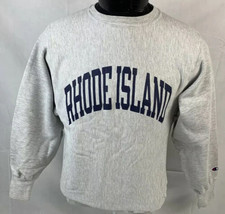 Vintage Champion Sweatshirt Reverse Weave Crewneck Rhode Island Medium 90s - £48.06 GBP