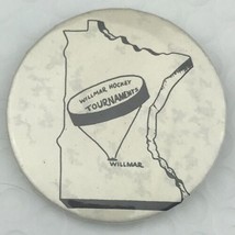 Wilmer Minnesota Hockey Tournament Vintage Pin Button - £12.34 GBP