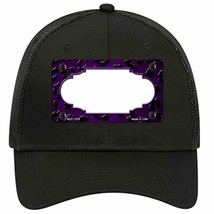 Purple Black Cheetah Scallop Oil Rubbed Novelty Black Mesh License Plate Hat - £23.16 GBP