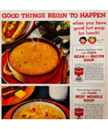 1960 Campbell's Soup Advertisement Beef Noodle Bean And Bacon Vintage DWXX2 - €9,16 EUR