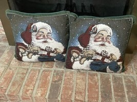 Vintage Set American Greetings Santa Christmas Pillows1998 Jolly Old San... - $37.40