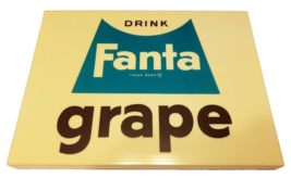 Fanta Grape Drink Vtg Coca Cola 1960s Vending Machine 16&quot; Insert Panel Soda Sign - £102.00 GBP