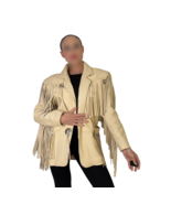 1980s Leather Fringed Western Jacket Womens Southwestern Jacket Unisex C... - £473.60 GBP