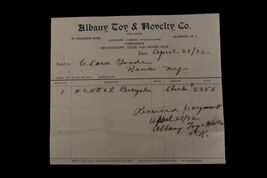 Vtg Albany Toy &amp; Novelty Co Receipt for Bicycle 1932 Unusual NY Ephemera - $29.99
