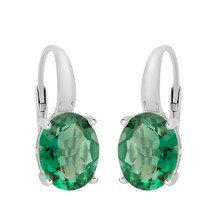 14K Bañado en Oro Blanco en la Plata 2CT Imitación Esmeralda Verde Pendi... - £107.98 GBP