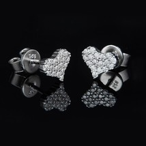 100% 925 Sterling Silver 0.96ct 2Heart Moissanite Stud Earrings For Women Sparkl - £56.58 GBP