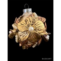 Rauch Brand 3D Gold Gilt Floral Faux Pearl Easter Lilley Christmas Ornament - £23.71 GBP