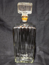 Vintage Unknown Cut Glass Arrow Pattern Whiskey Liquor Decanter Bottle &amp;... - $16.98