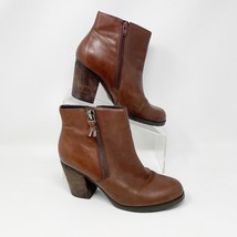 Marc Fisher Womens Brown Leather Side Zip Heel Bootie Size 7.5 (See Desc... - $24.70