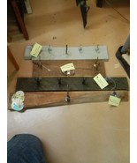 Handmade Wooden wall Shelf with metal brackets &amp; towel rod - $330.86 MXN